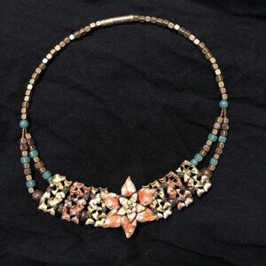 Unique beaded flower necklace
